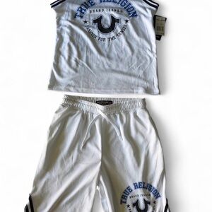 NWT 🆕 $59 True Religion white and blue basketball set Size 12